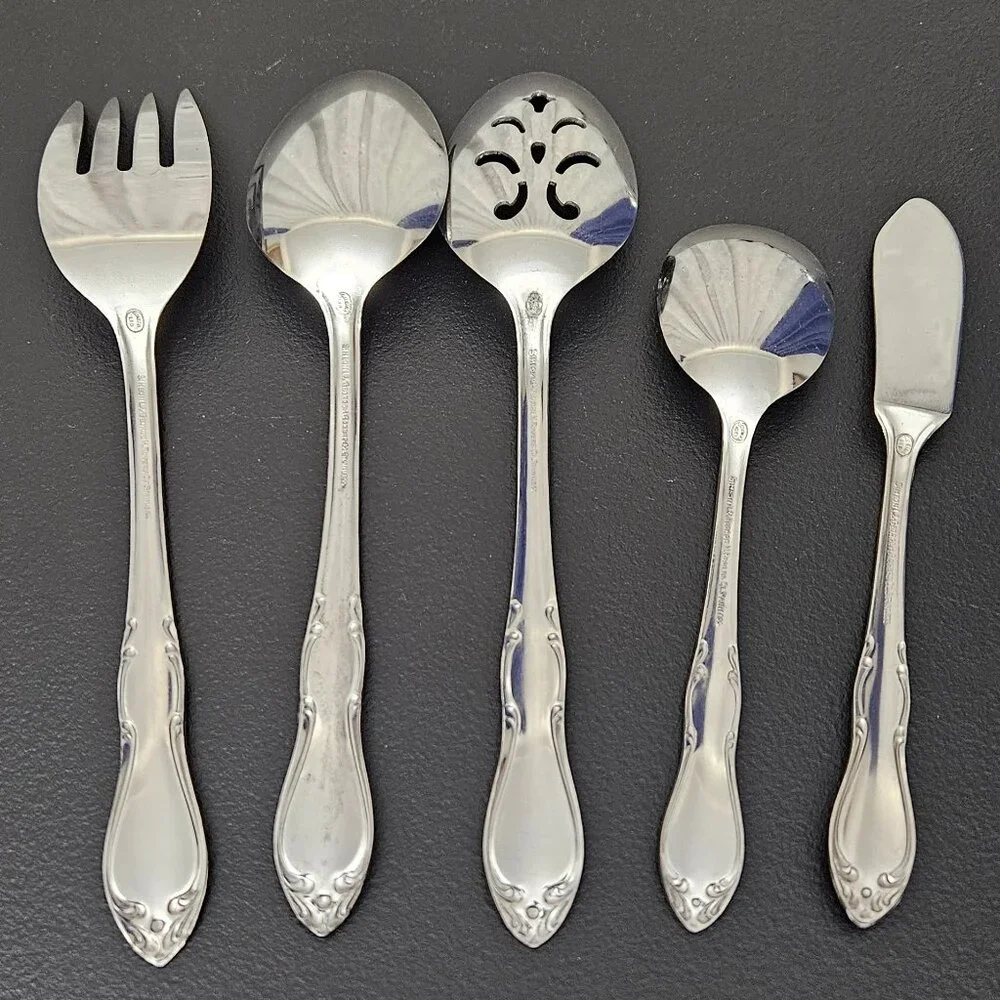ONEIDA LTD. SIMEON L. & GEORGE H. ROGERS STAINLESS 5 PC SERVING SET